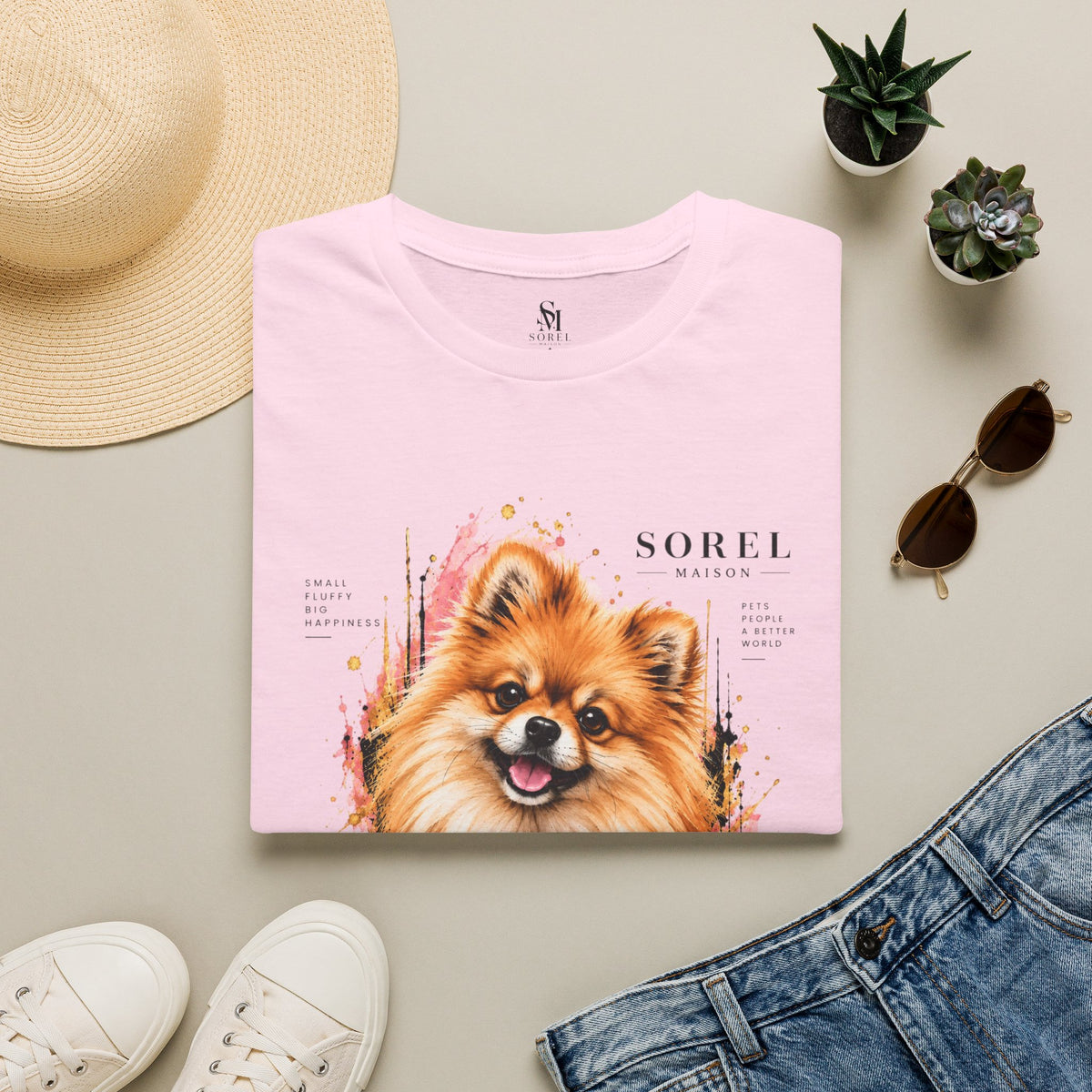 Pomeranian T-Shirt | Sorel Maison – Small Fluffy Big Happiness